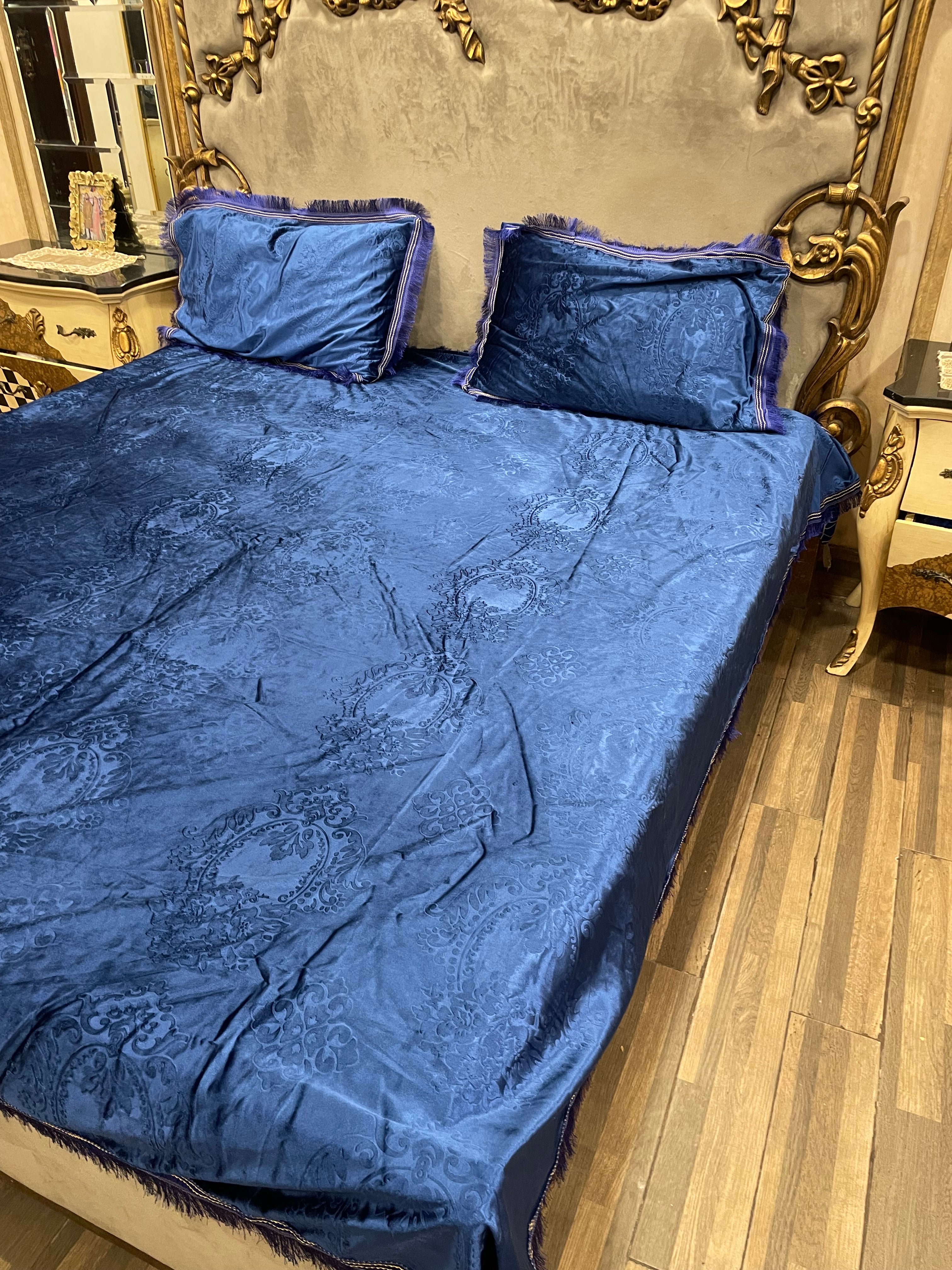 3️⃣PC velvet emboss self BEDSHEET