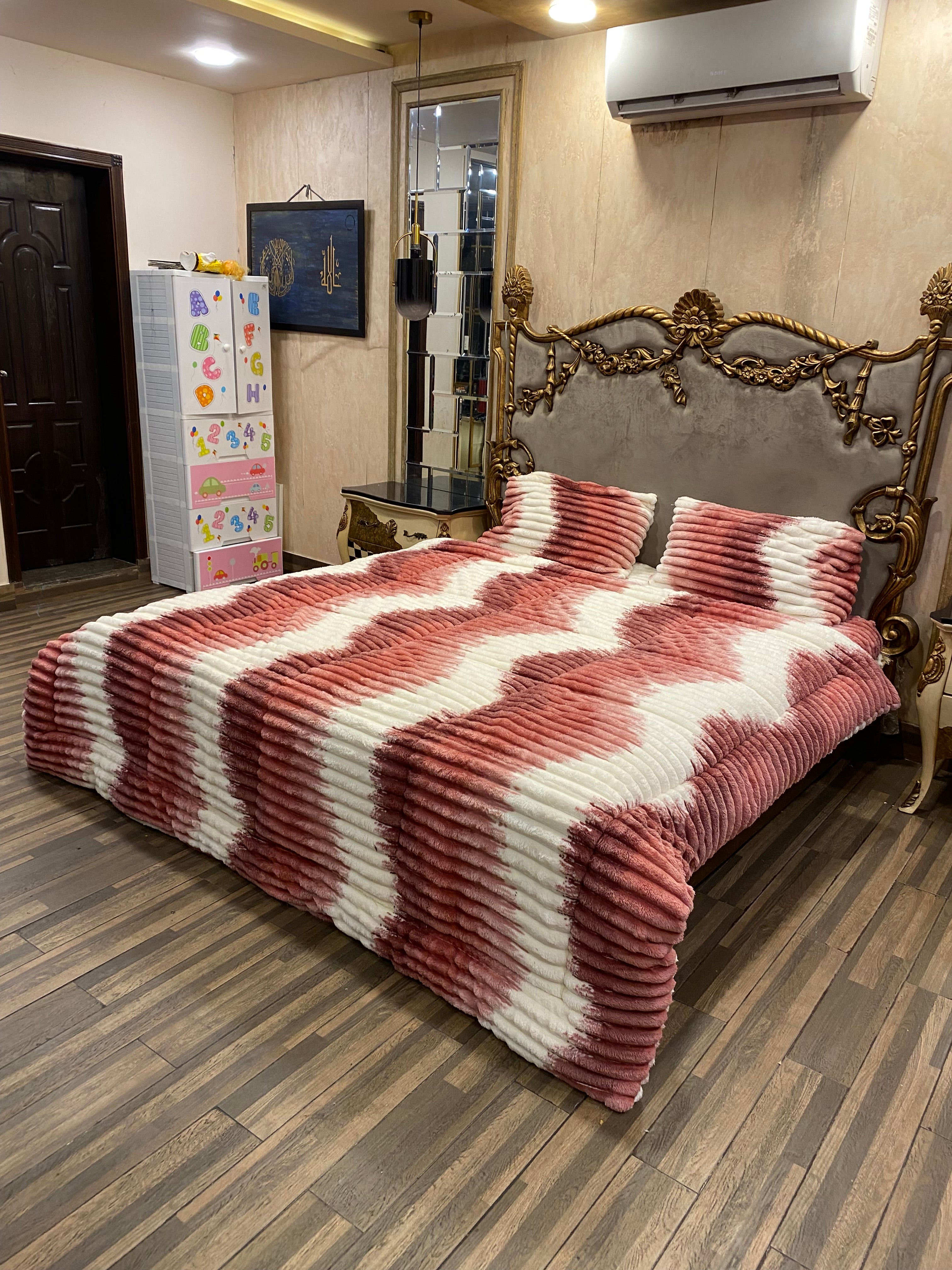 Deluxe  Pink 4️⃣PC Razai set