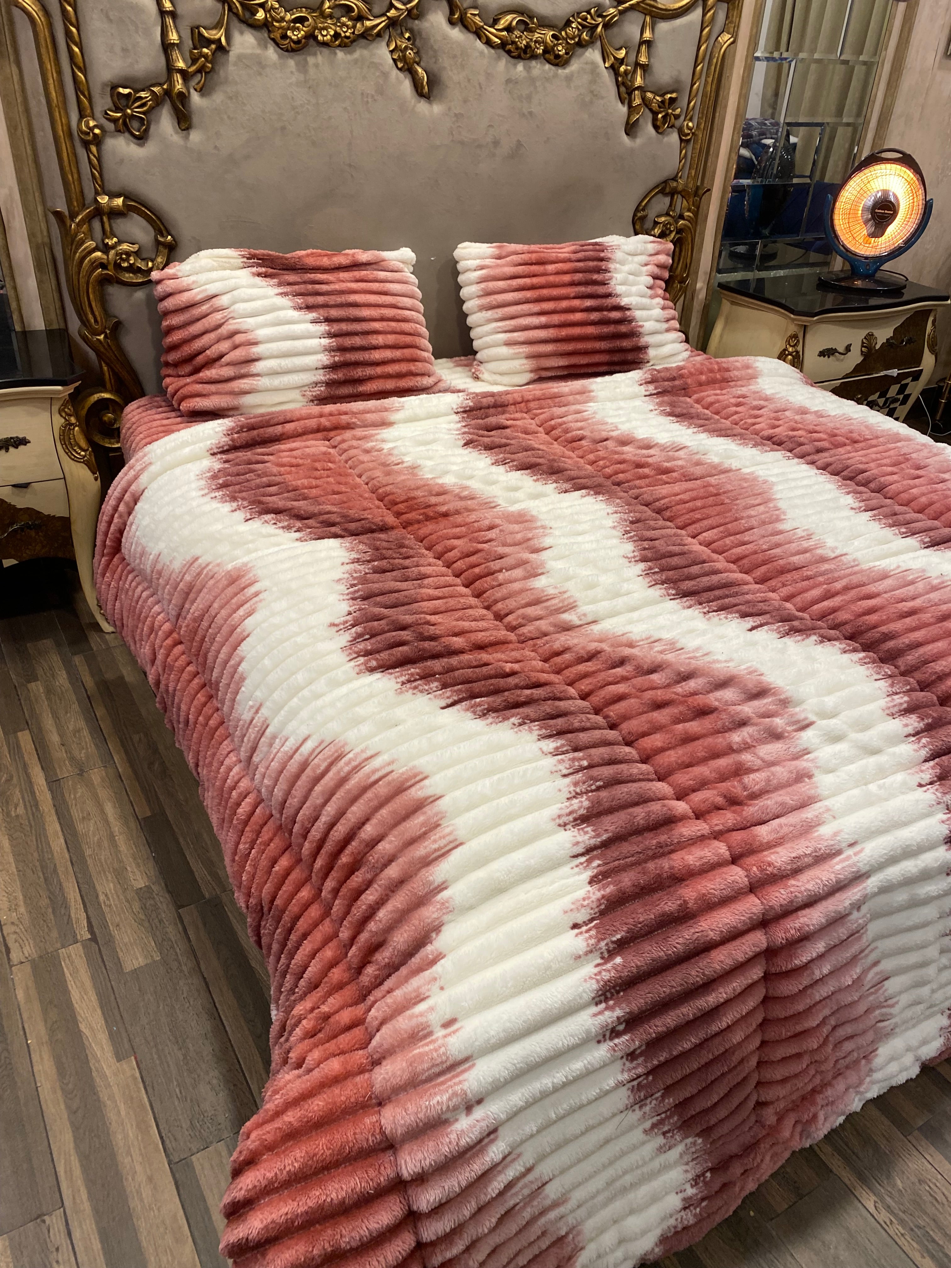 Deluxe  Pink 4️⃣PC Razai set