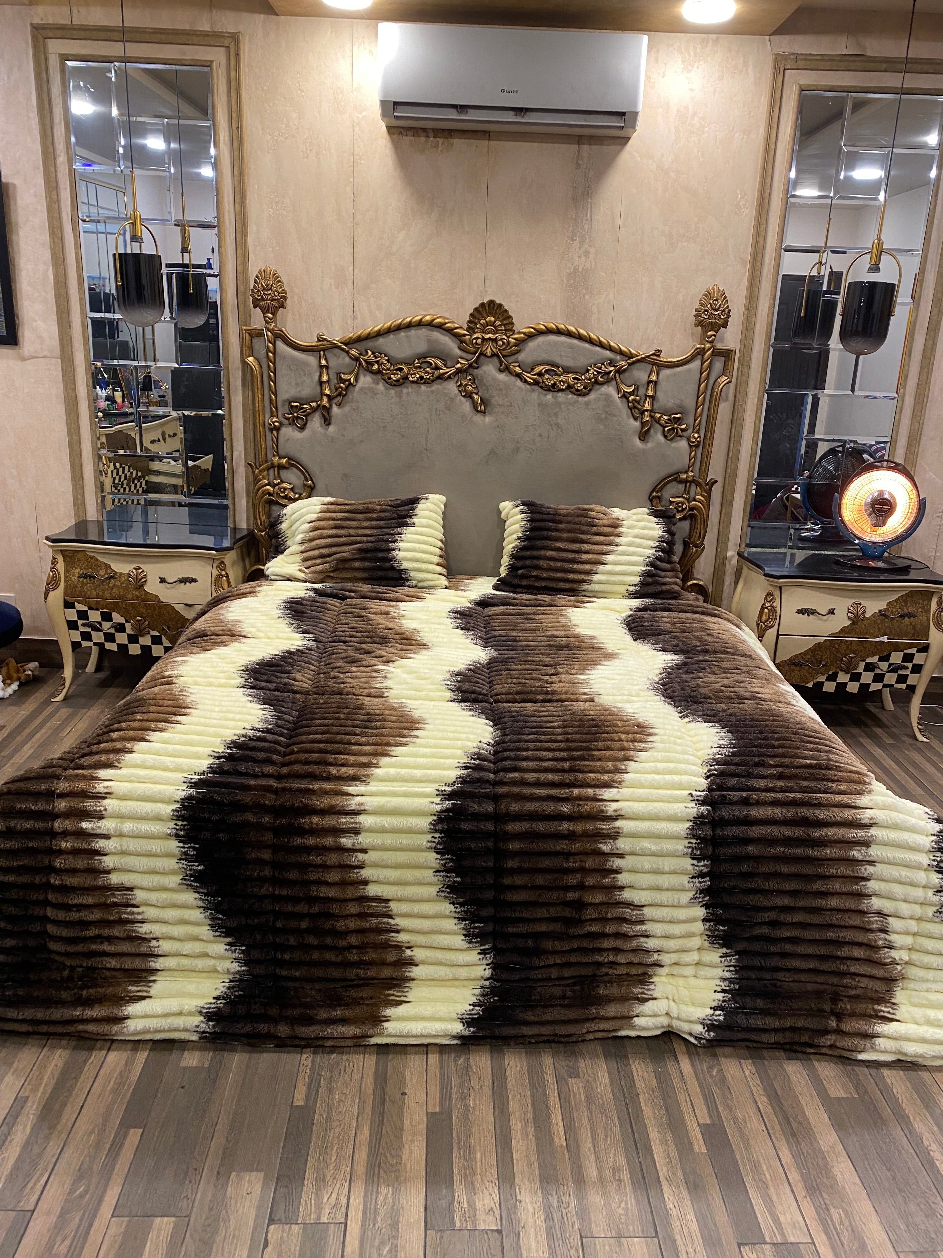 Deluxe Dark Brown 4️⃣PC Razai set