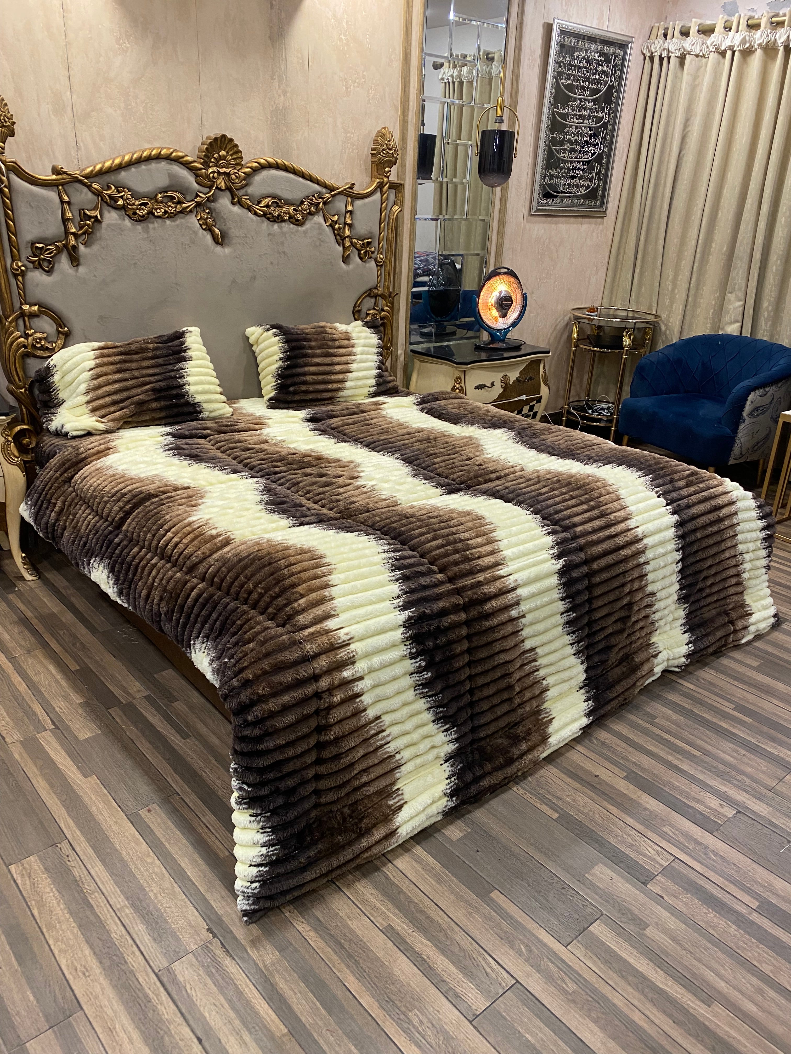 Deluxe Dark Brown 4️⃣PC Razai set