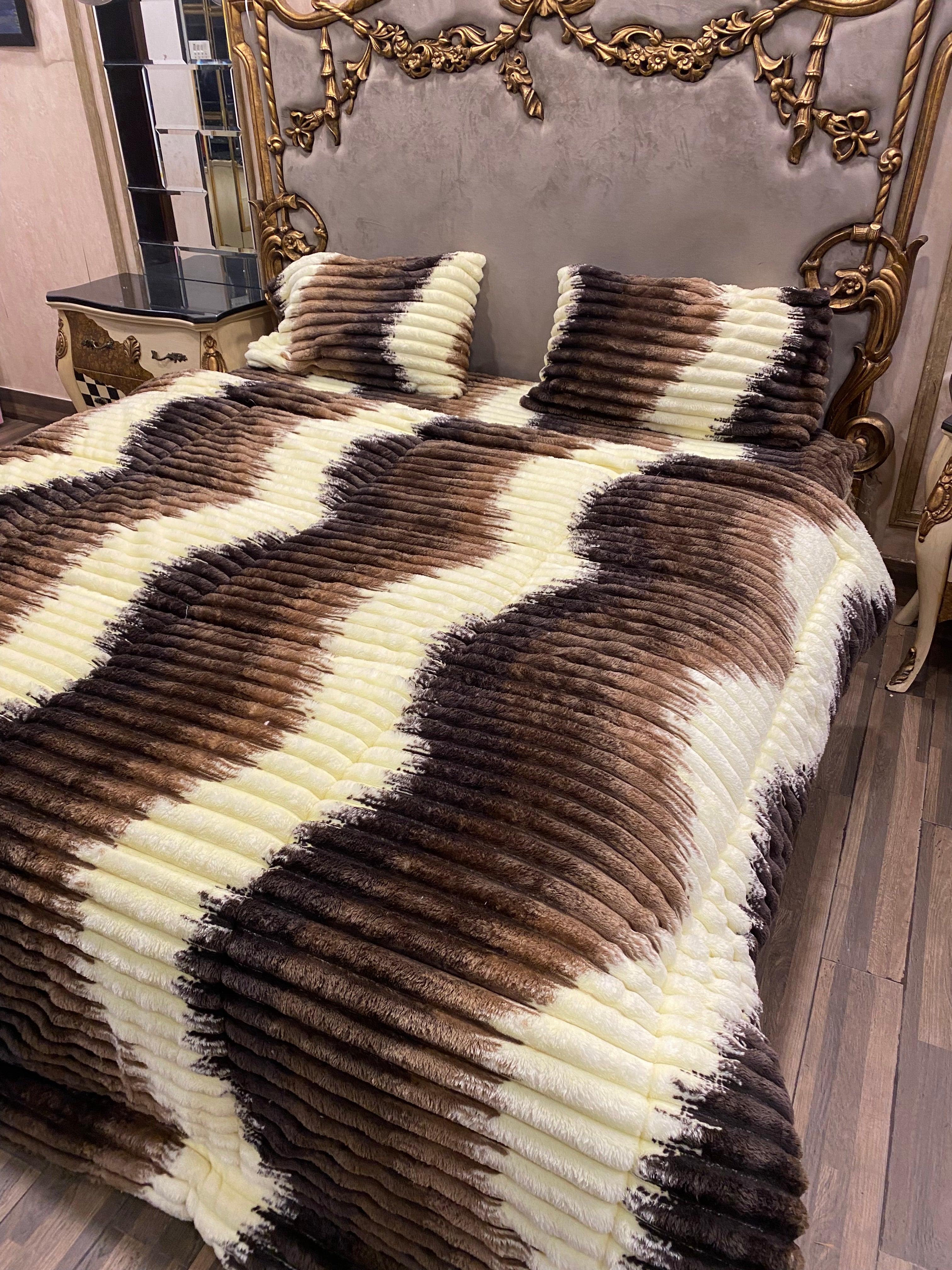 Deluxe Dark Brown 4️⃣PC Razai set