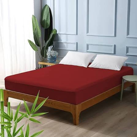 Fitted Mattress protected sheet mehroon