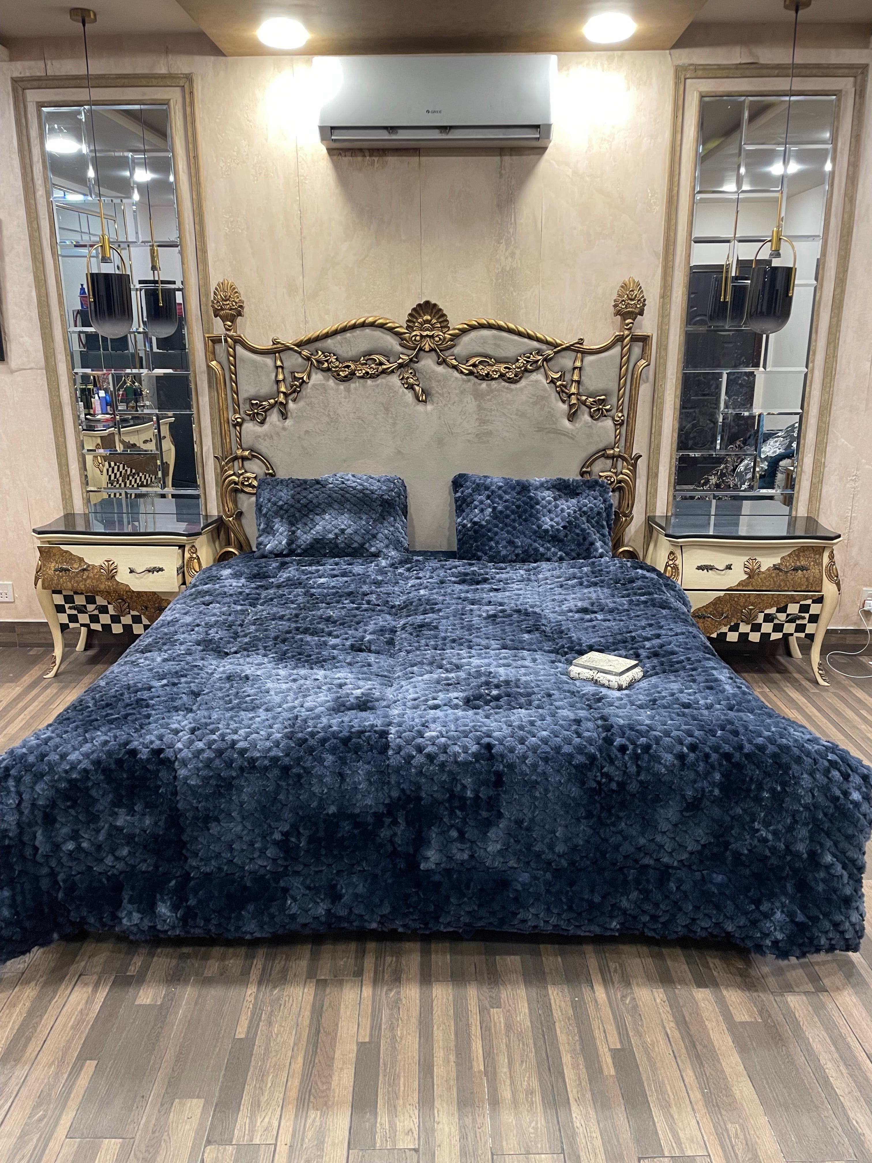 Shaded Jin Dark Blue Gray 4️⃣PC Razai set