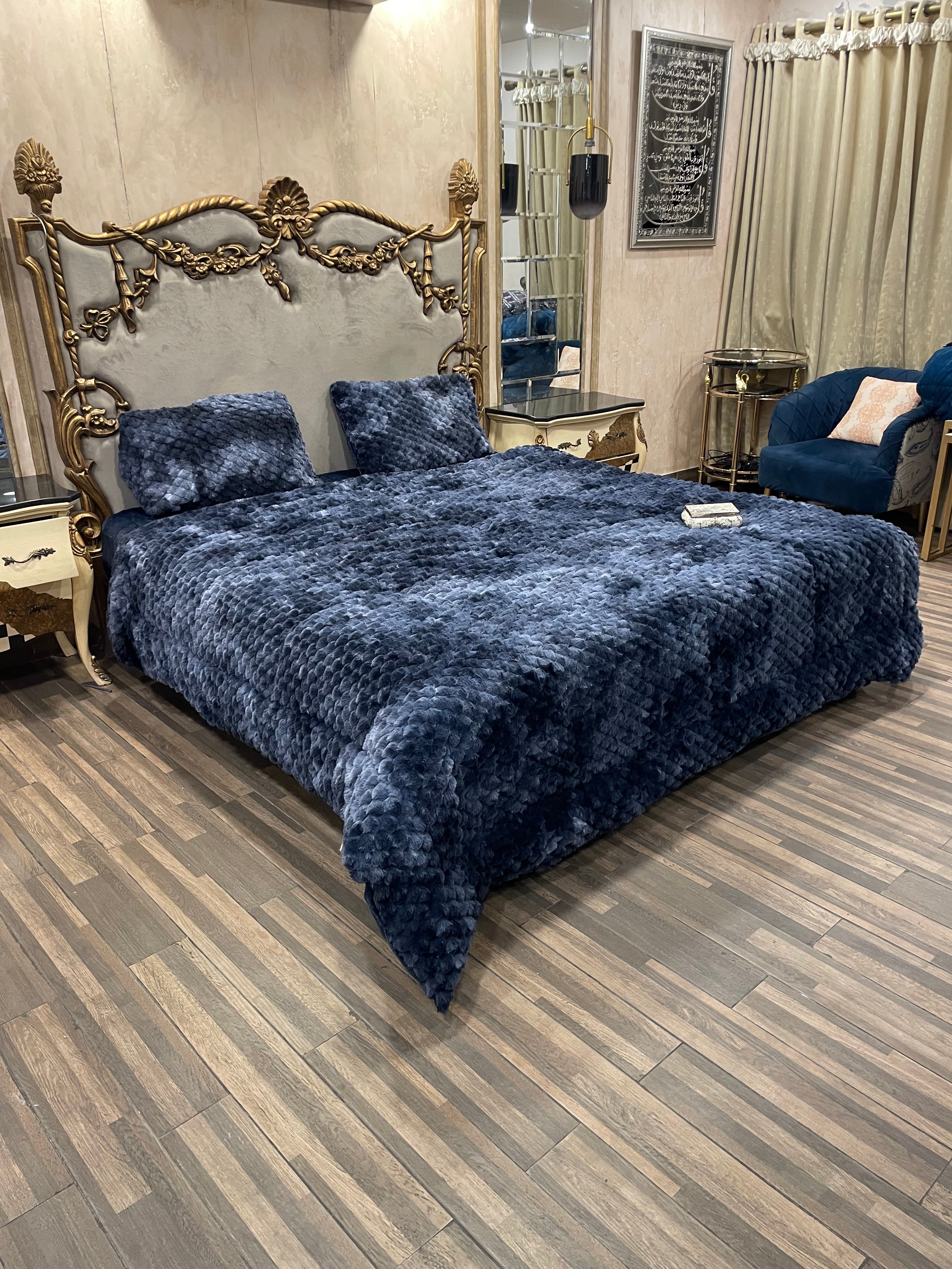 Shaded Jin Dark Blue Gray 4️⃣PC Razai set