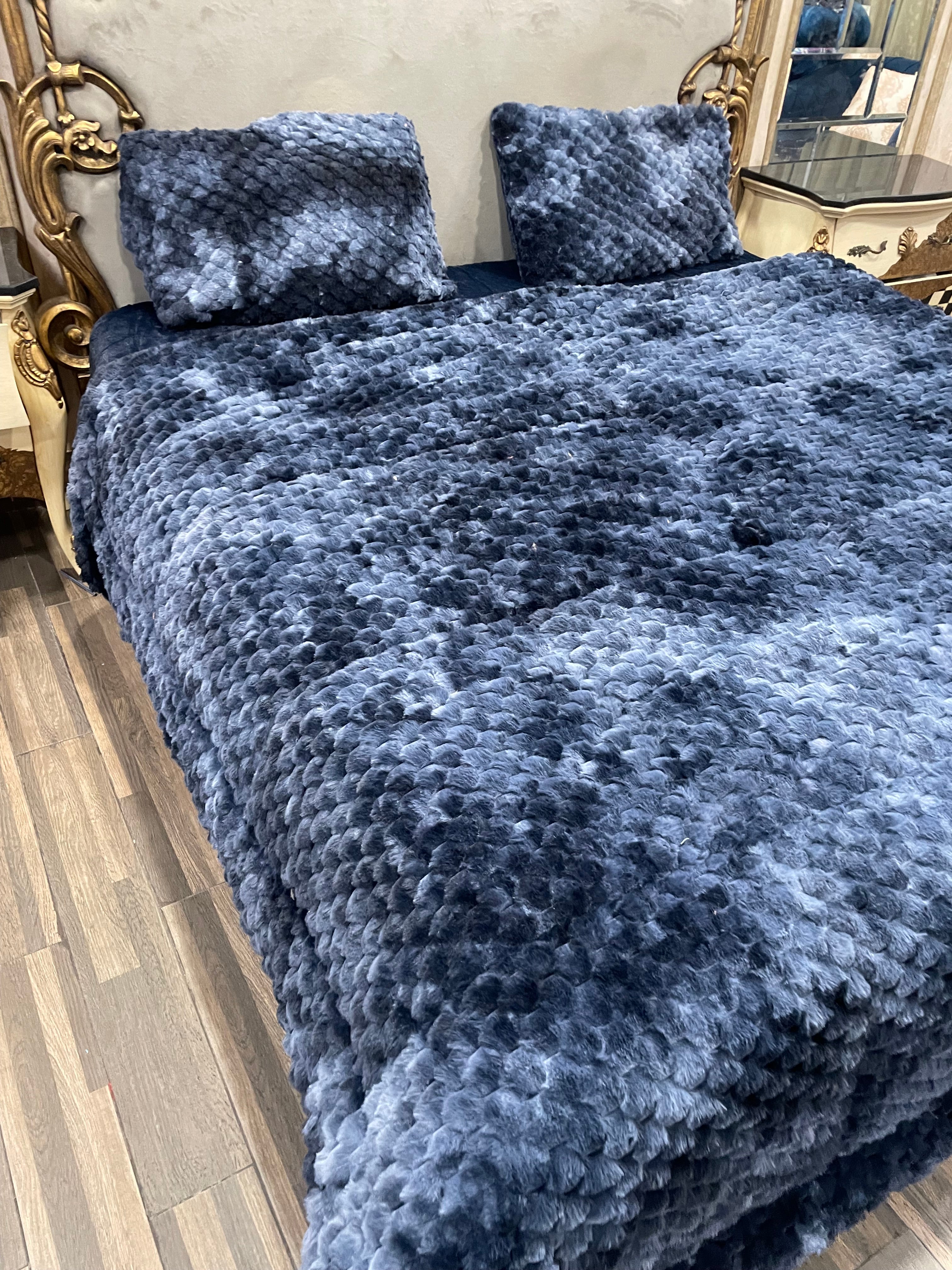 Shaded Jin Dark Blue Gray 4️⃣PC Razai set