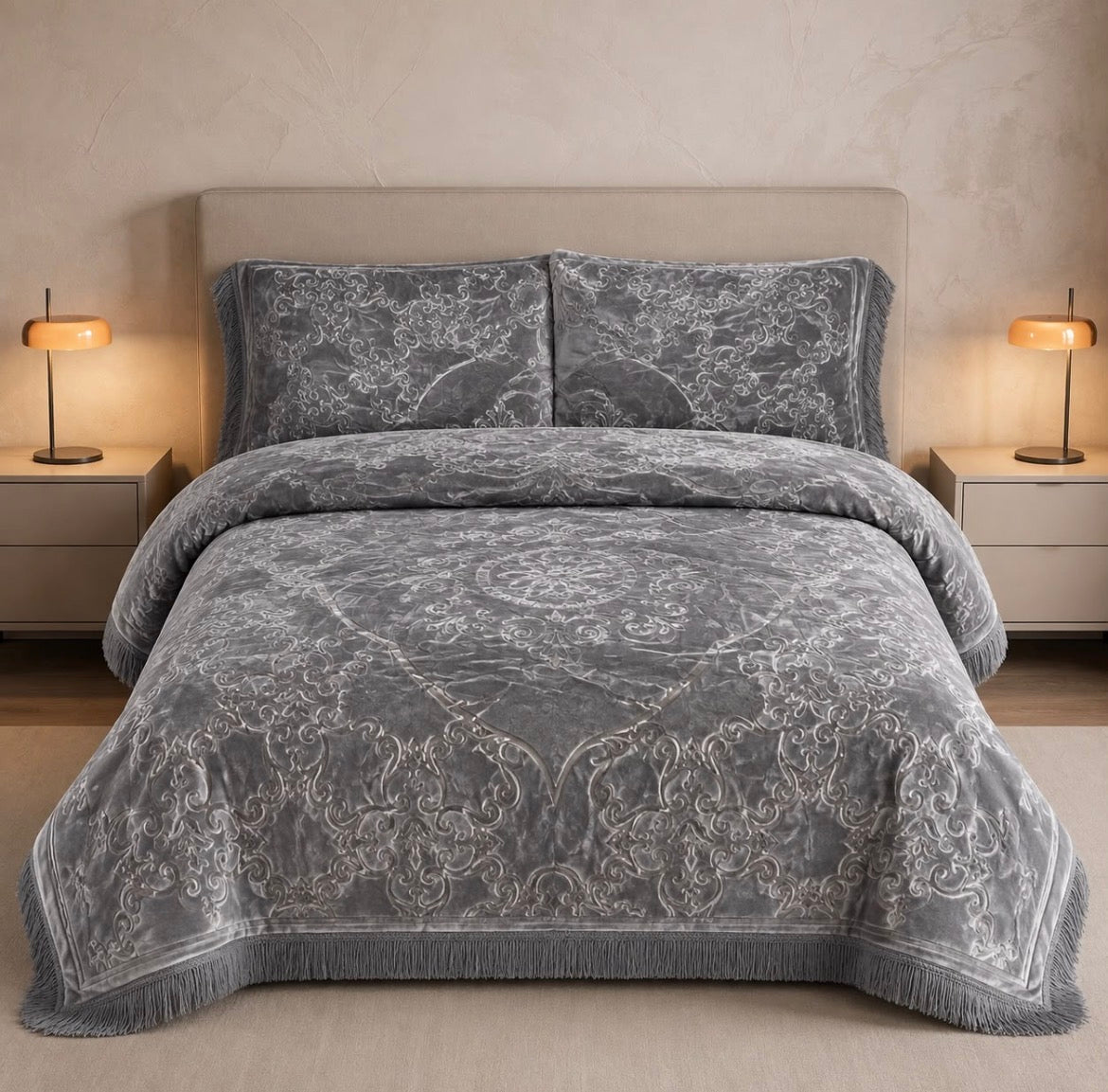 4️⃣ PC Dream Cloudy BLANKET/KAMBLE BOX Paking  Gray