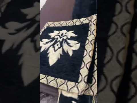 5 Piece Crown Style Velvet Jacaurd BedSheet Set